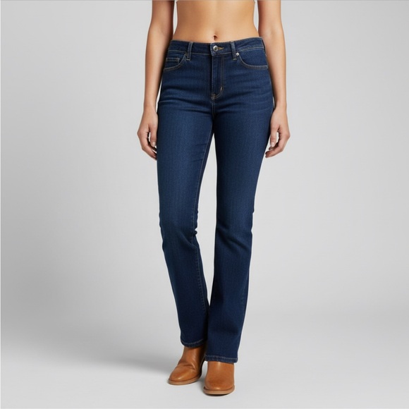 NYDJ Bootcut Cropped Dark Wash Embellished Denim Stretch Jeans Size 8 - Picture 1 of 14